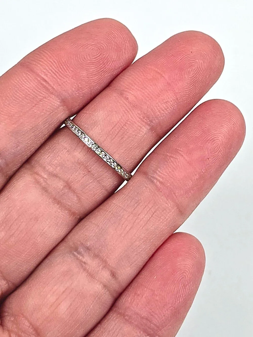 925 Sterling Silver CZ Eternity Band Ring Rhodium Wedding Anniversary Churumbela